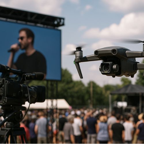 Drone qui vole lors d'un évènement